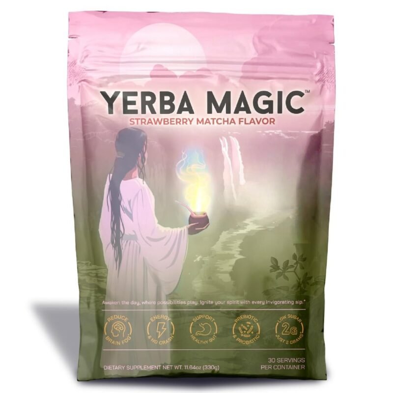 Yerba Mate Tea (Strawberry Matcha) 330g | Mental Clarity + Digestion Aid + Metabolic Support