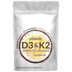 Vitamin D3 + K2 Softgels: 2-in-1 Formula for Bone, Joint & Immune Support